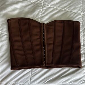 PrettyLittleThing Brown Corset Top